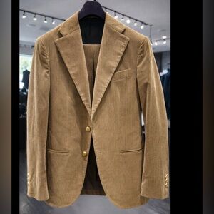 Men's Classic Tan Corduroy Suit Jacket